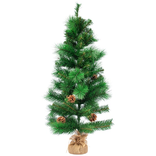 Northlight 39" Mixed Pine & Pinecones Artificial Christmas Tree in Jute Base